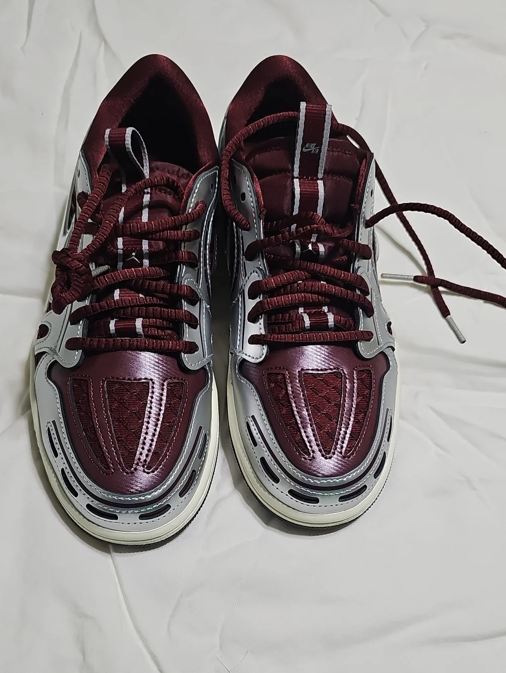 Nike Maroon and Silver, Air Jordan Women's Athletic Sneakers